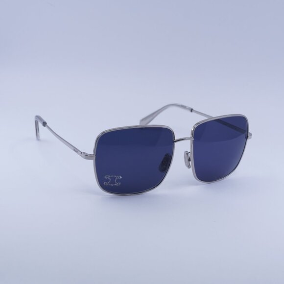 Celine CL40284U 16V Sunglasses Palladium Square Frame, Blue Lenses - Picture 1 of 12